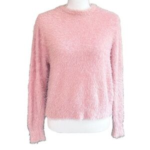 H&M Warm Fuzzy Stretchy Pink Sweater Size Small